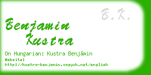benjamin kustra business card
